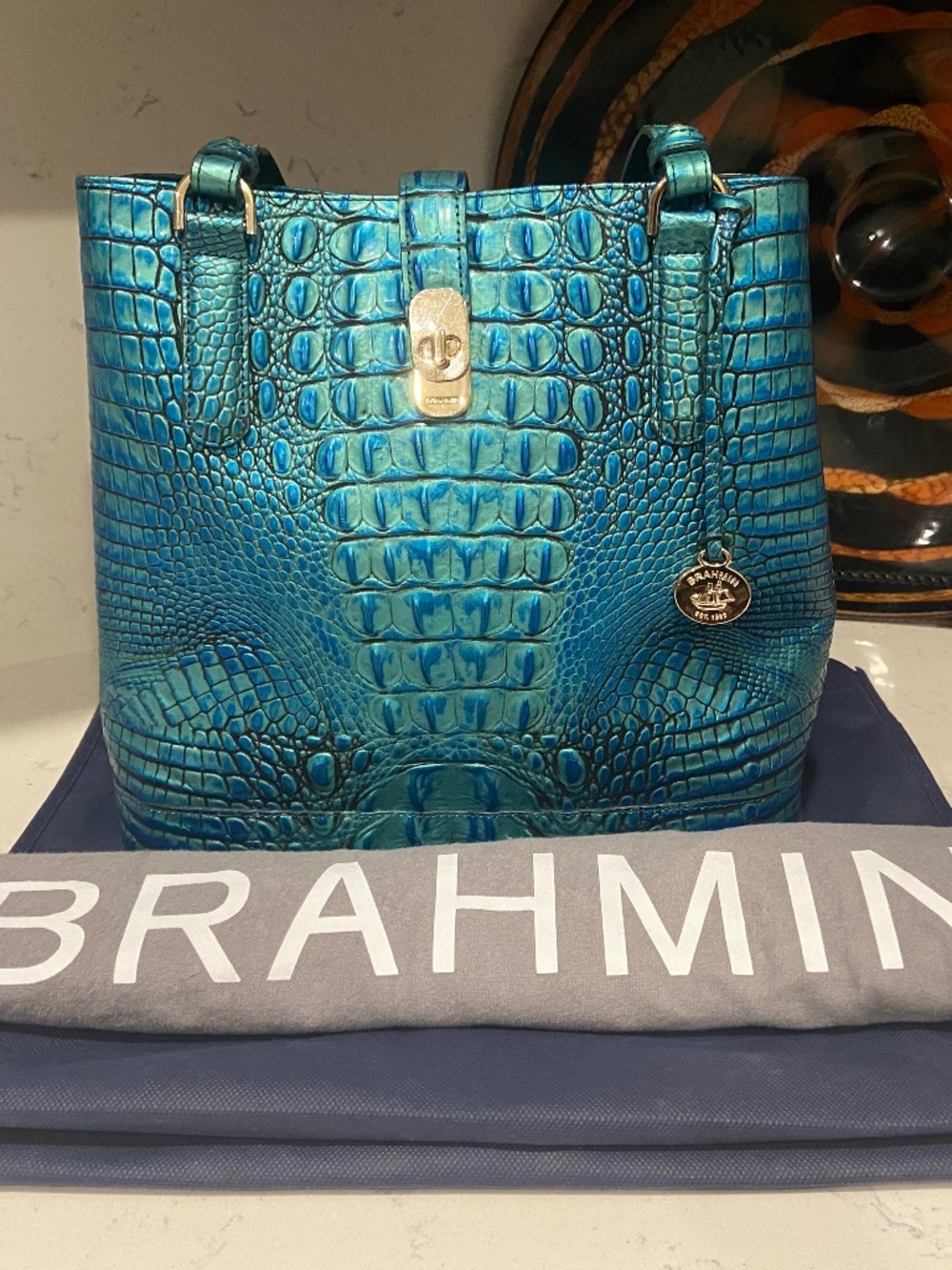 Brahmin Fiora Peacock Teal Purse